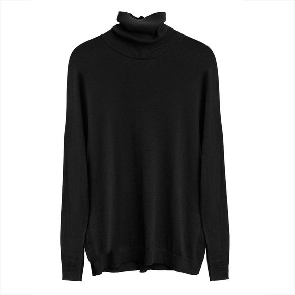 Cuyana Sweaters - Cuyana Cotton Cashmere Turtleneck Medium Black.